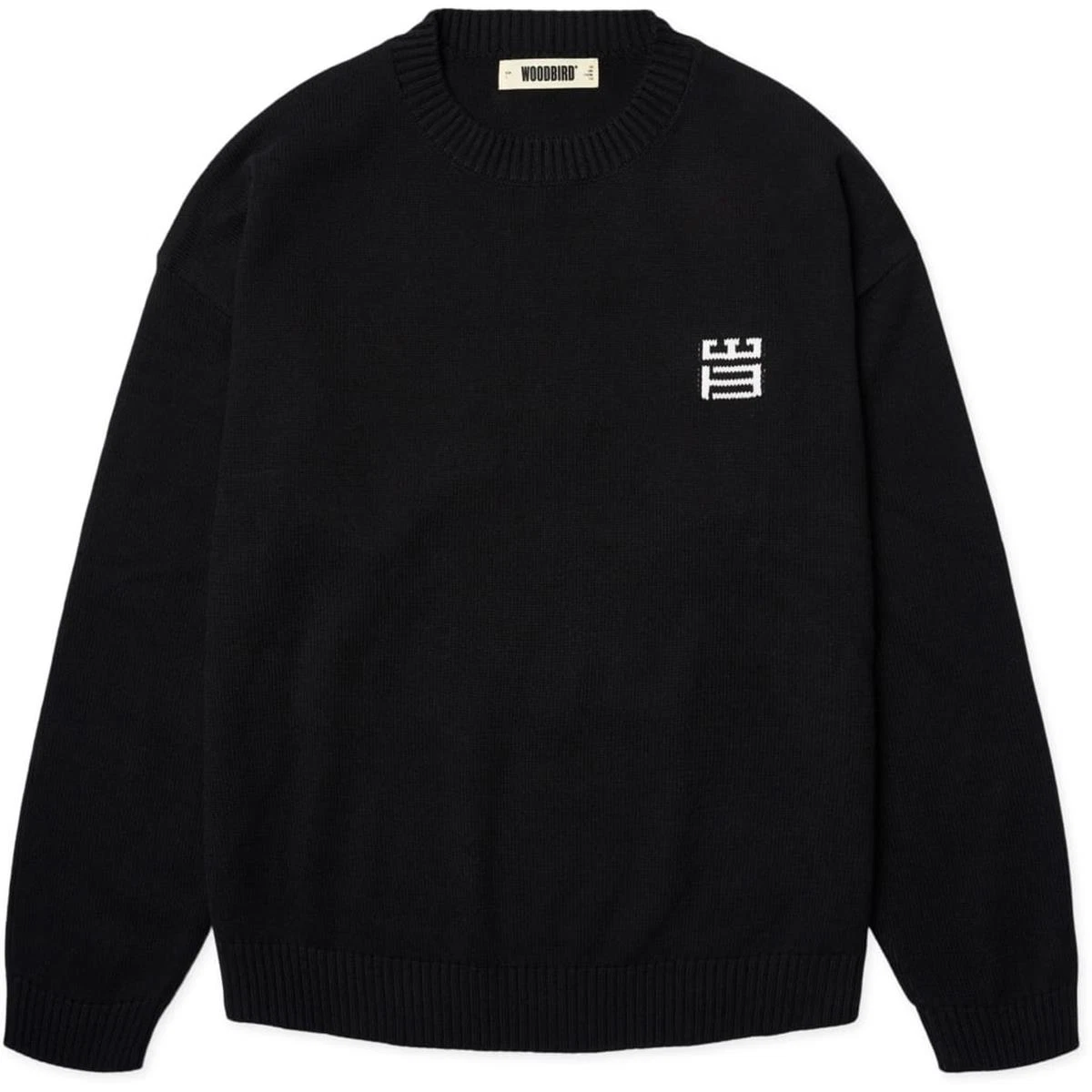 WOODBIRD Sweater Stamp Zwart 4