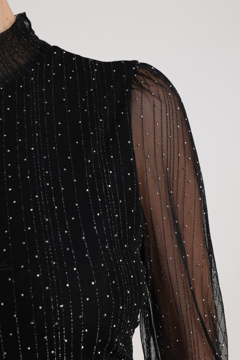 NUKUS Longsleeve Puck Strass Zwart 5