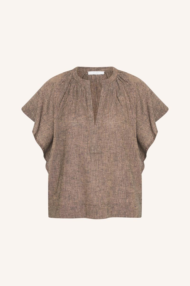 By-Bar Blouse Vina Lurex Bruin 2