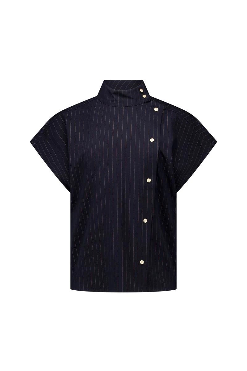 Studio Anneloes Blouse Danni gold stripe Blauw 1