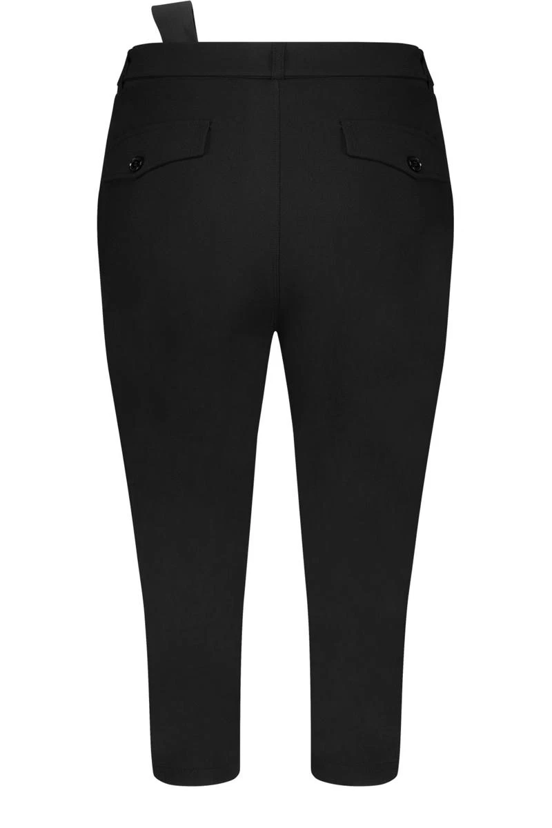 Studio Anneloes Pantalon Hanna capri trous Zwart 3