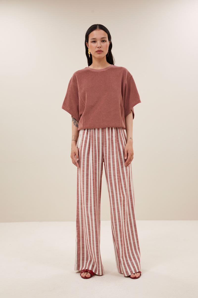 By-Bar T-Shirt Nuki Slub Top Roze 6