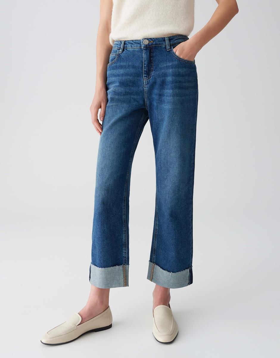 OPUS Jeans Lani Turn Up Blauw 1