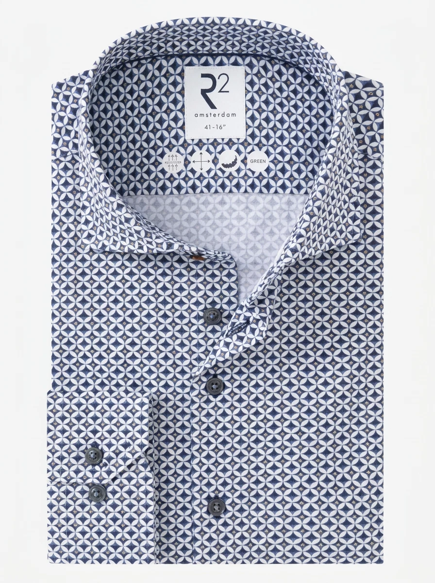 R2 Amsterdam Overhemd 134.WSP.008 Blauw 1