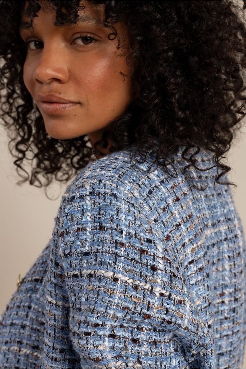 Studio Anneloes Blazer Nura tweed jacket Blauw 4