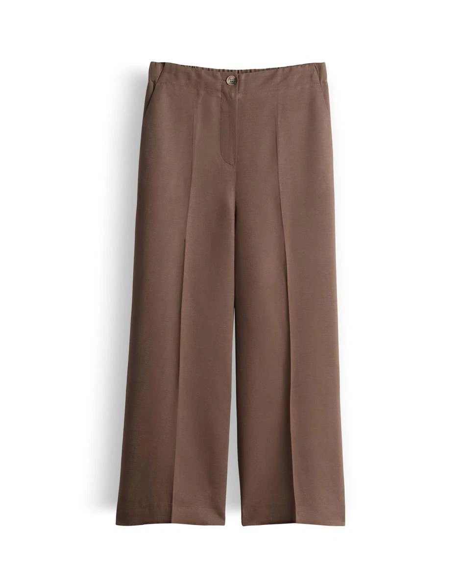 SOMEDAY Pantalon Celino Cropped Linen Bruin 2