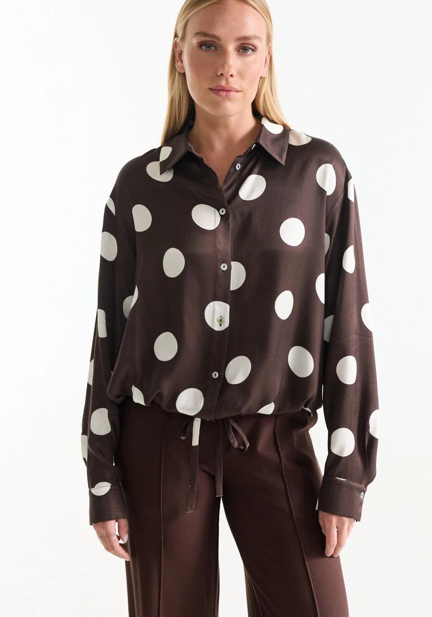 Jansen Amsterdam Blouse Dot Bruin 1