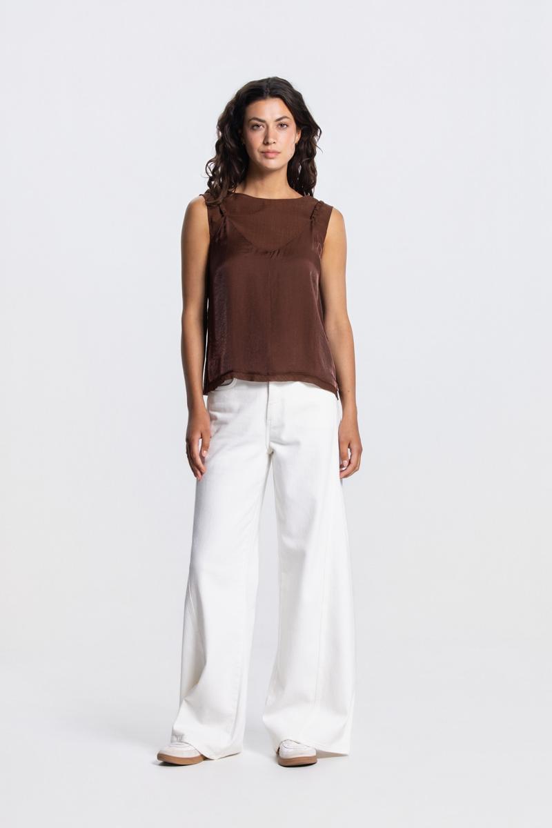 Jansen Amsterdam Top POSSY SS26.4 Bruin 2