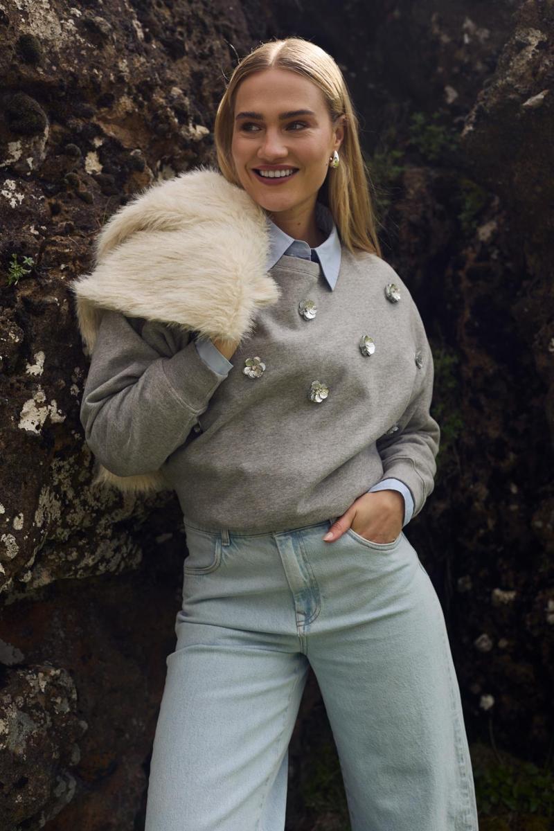 NUKUS Sweater Beatriz Grijs 4