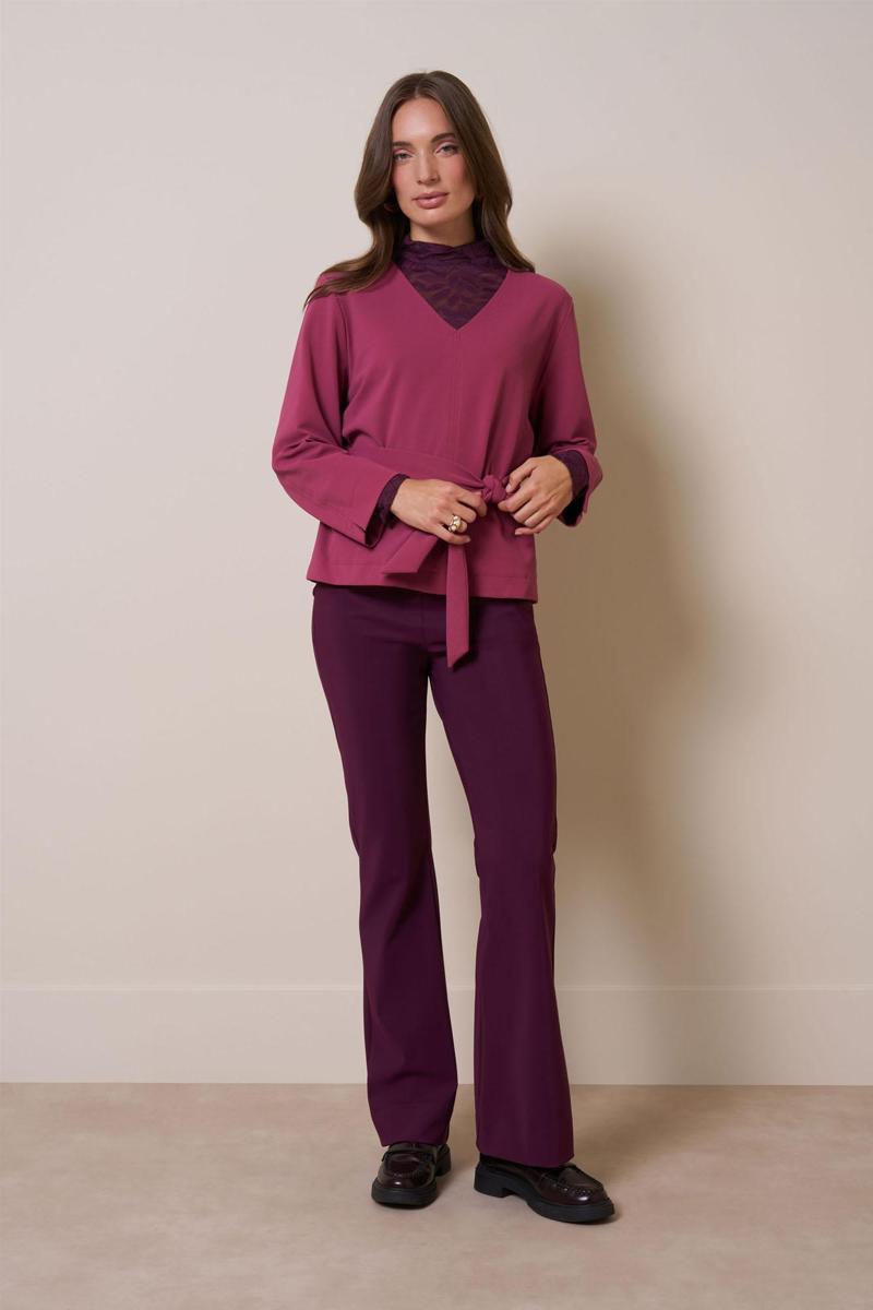 Studio Anneloes Pantalon Flair bonded trou Paars 3