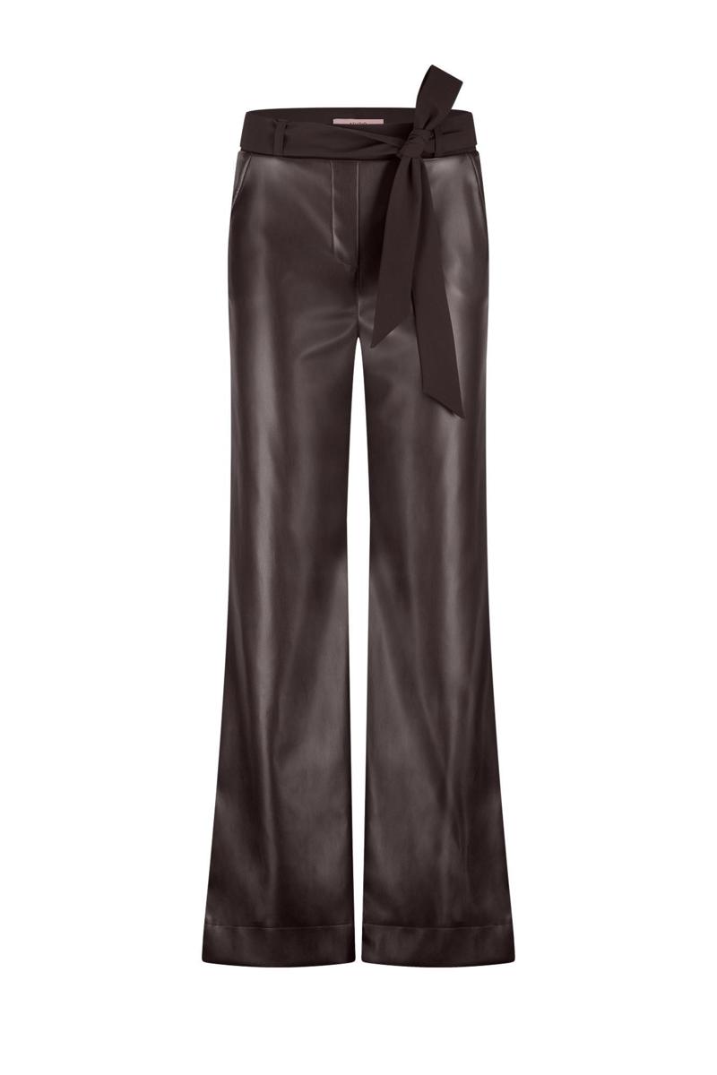 Studio Anneloes Pantalon Lexie faux leathe Bruin 2