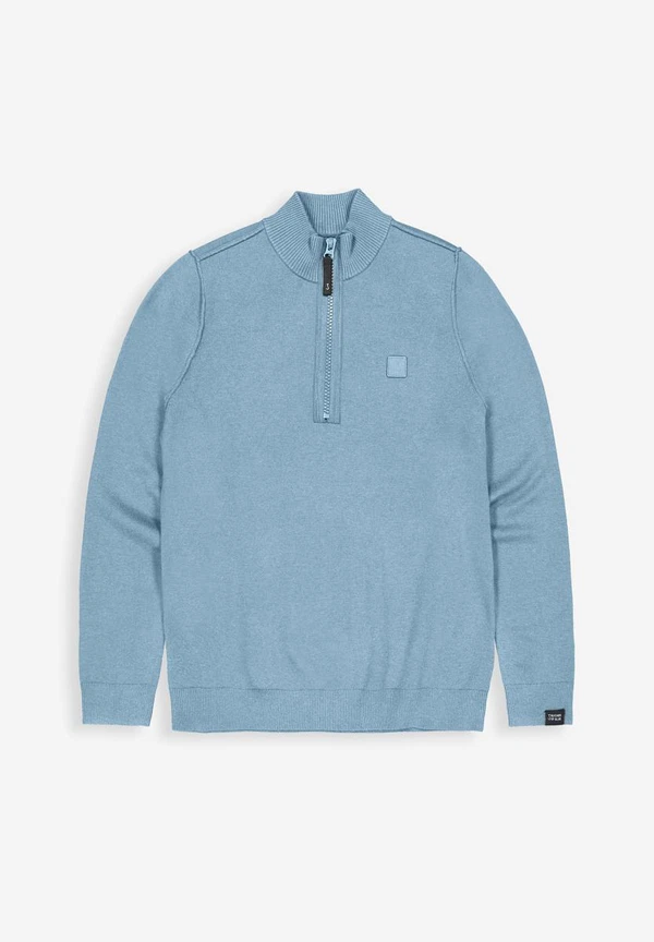 Butcher of Blue Trui Clifden Halfzip Blauw 1