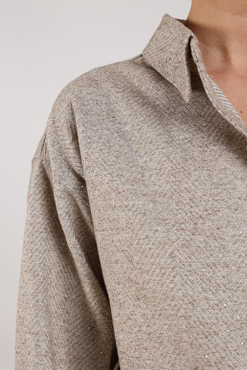 NUKUS Blouse Lara Strass Beige 5