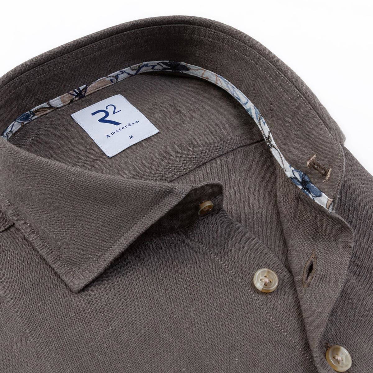 R2 Amsterdam Overhemd 132.WSP.010 Taupe 2