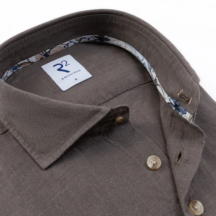 R2 Amsterdam Overhemd 132.WSP.010 Taupe 2