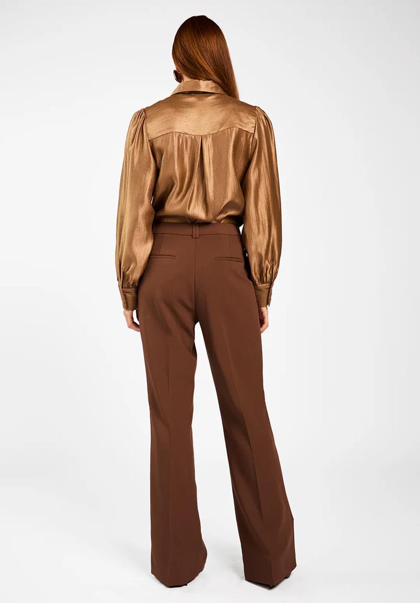 Aaiko Blouse VERONNE TIE SHIMM Bruin 3