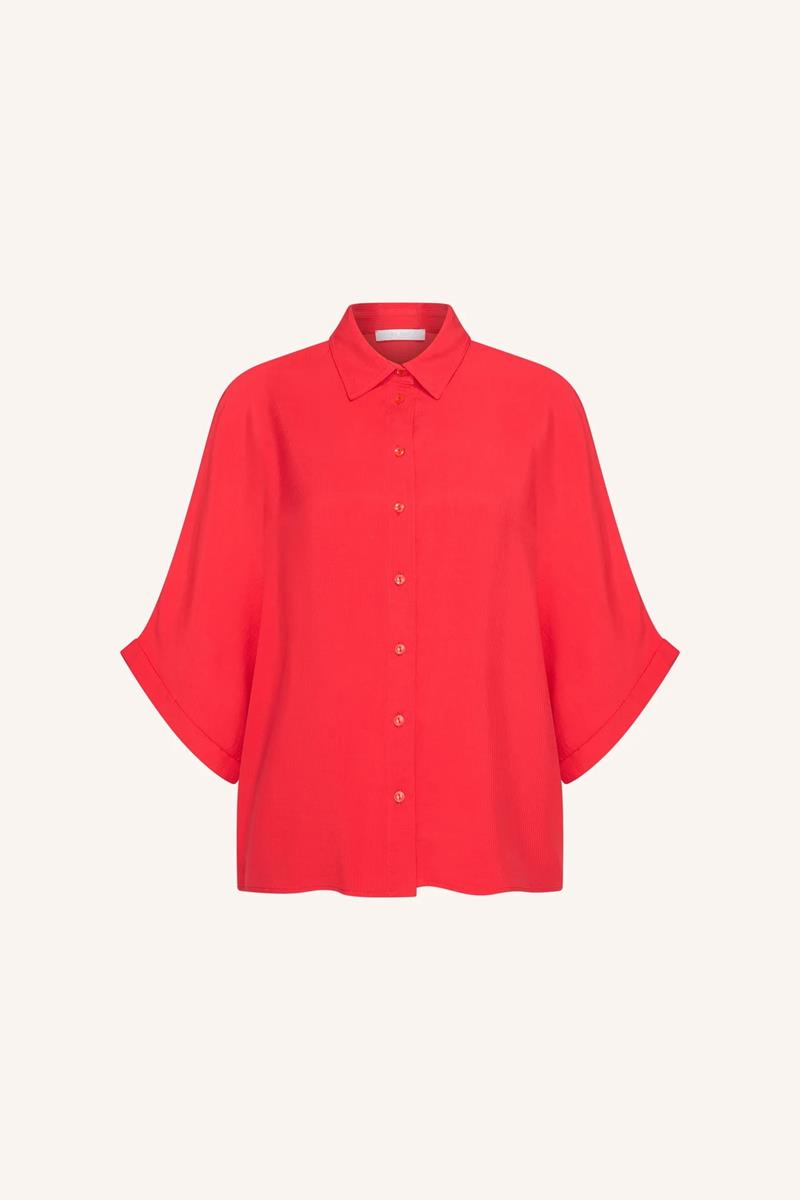 By-Bar Blouse Sunny Satin Stripe Rood 2