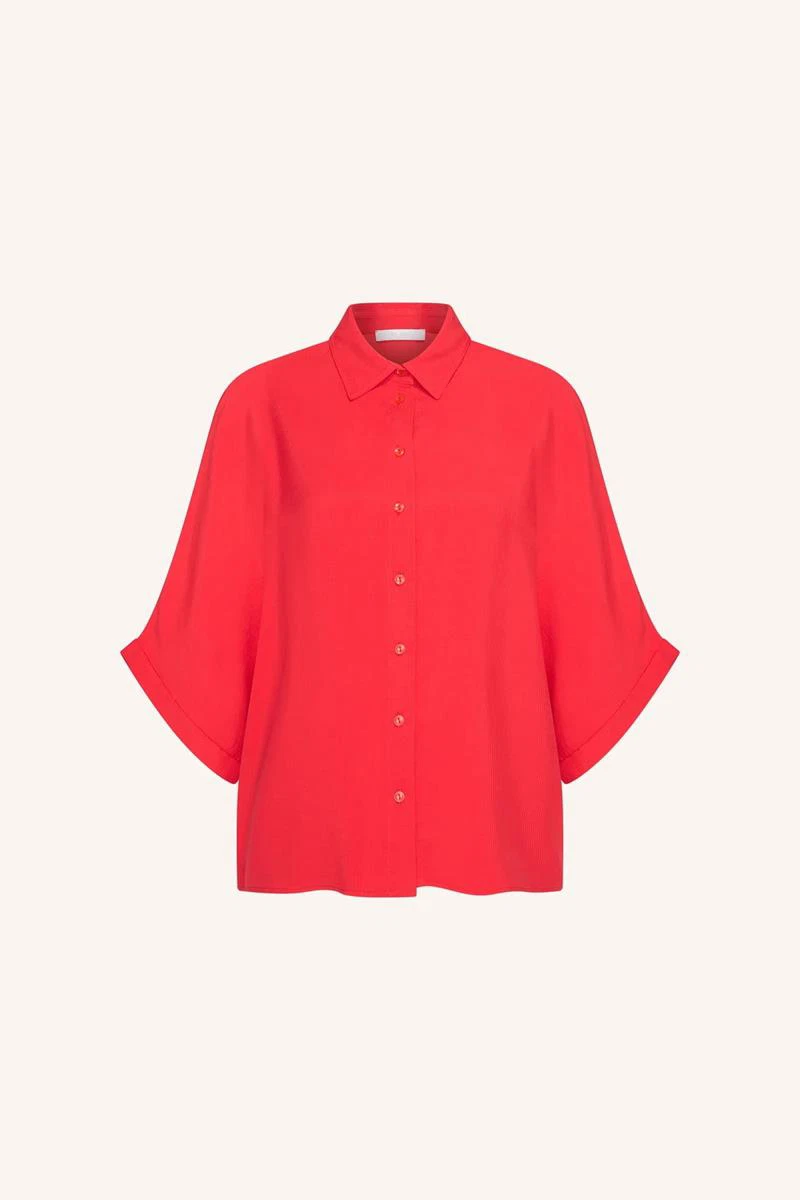 By-Bar Blouse Sunny Satin Stripe Rood 2