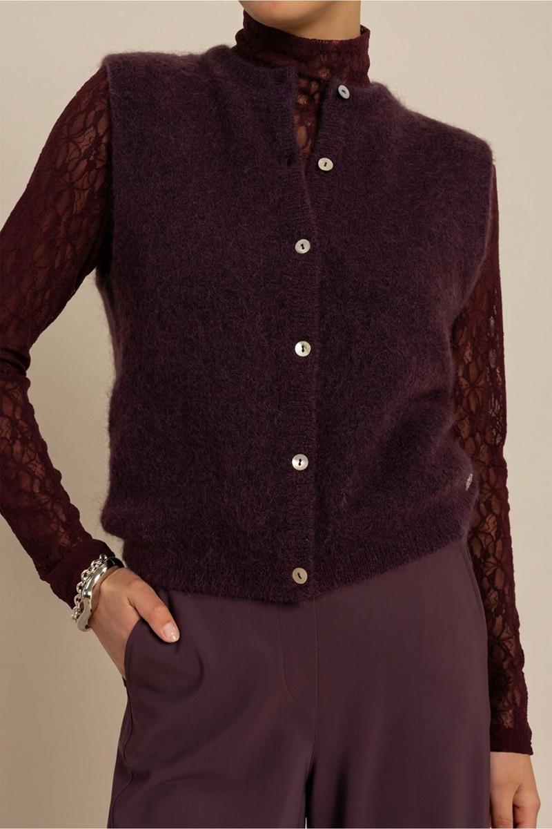 Studio Anneloes Vest Bibi sls cardigan Paars 3