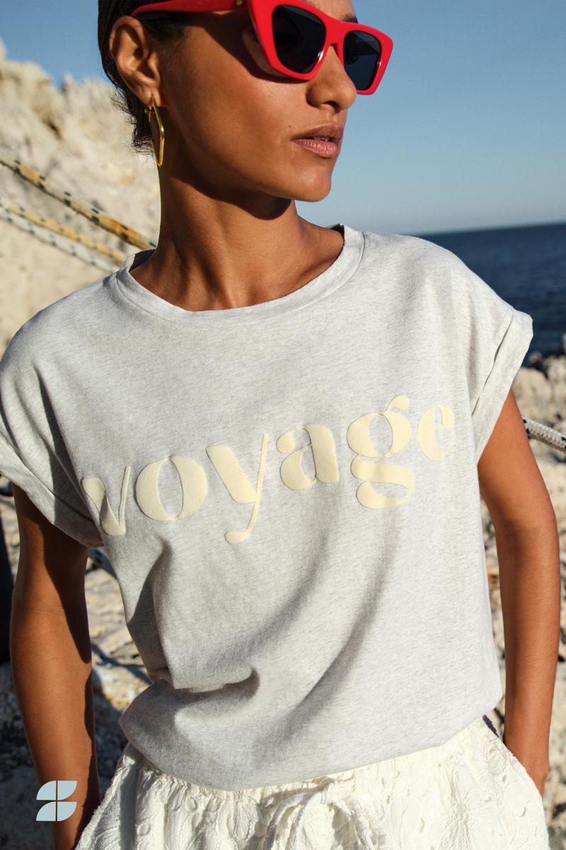 By-Bar T-Shirt Tobi Voyage Top Grijs 2