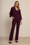 Studio Anneloes Pantalon Flair bonded trou Paars 4
