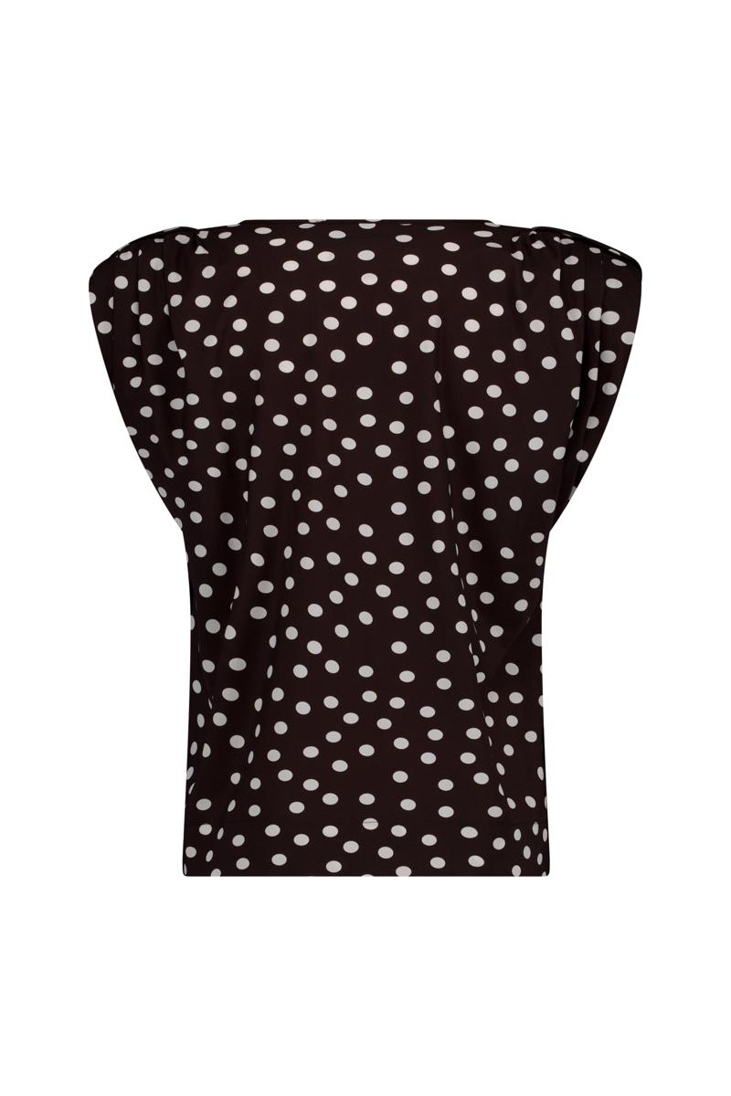 Studio Anneloes Blouse Leone dot vneck t Bruin 2