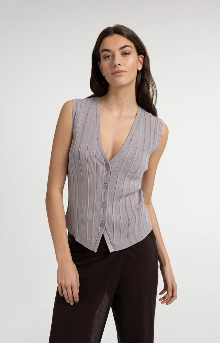 YAYA Gilet 01-010161-606 Grijs 1