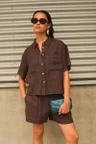 By-Bar Short Lio Linen Bruin 5
