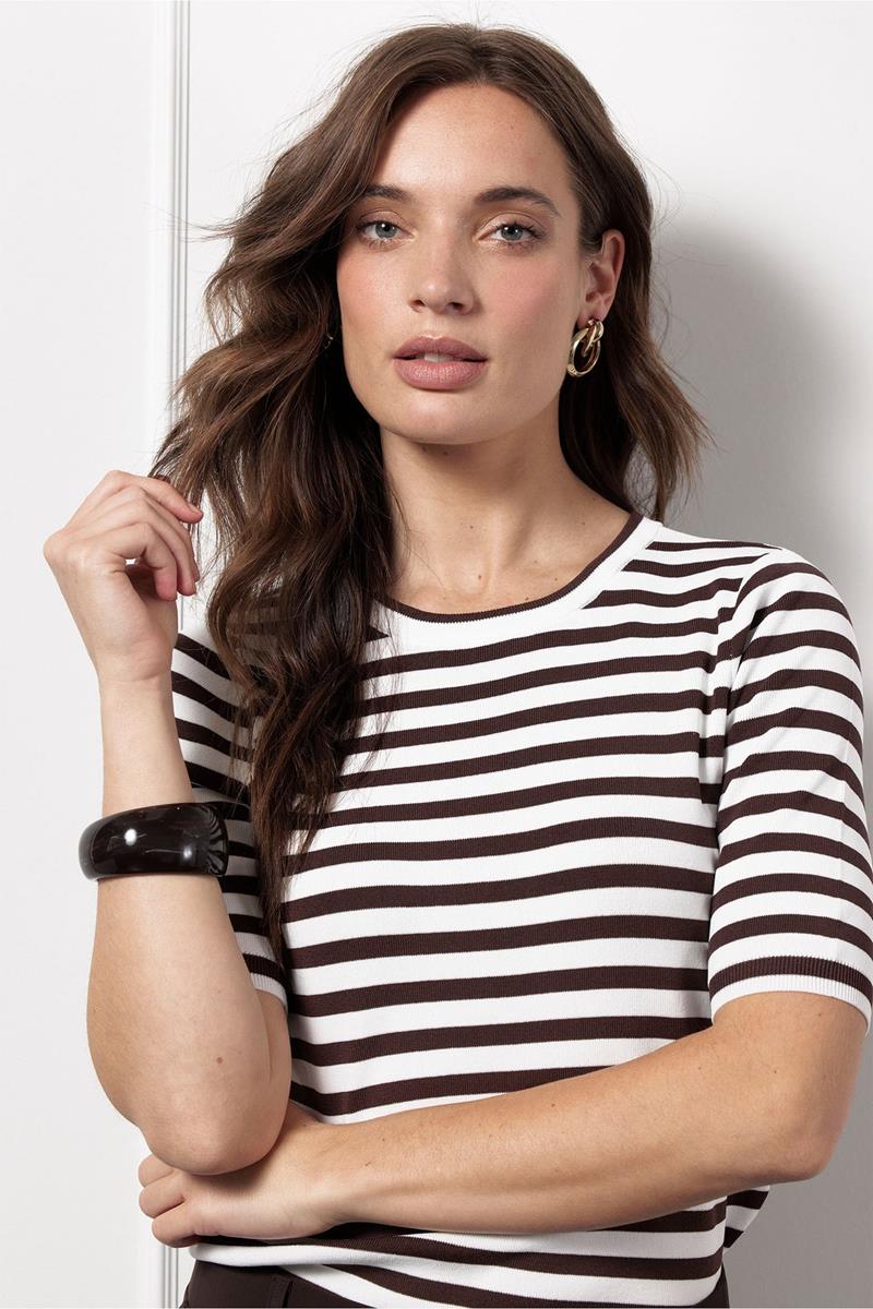 Studio Anneloes Studio Anneloes Trui Luna ssl stripe p Bruin 1