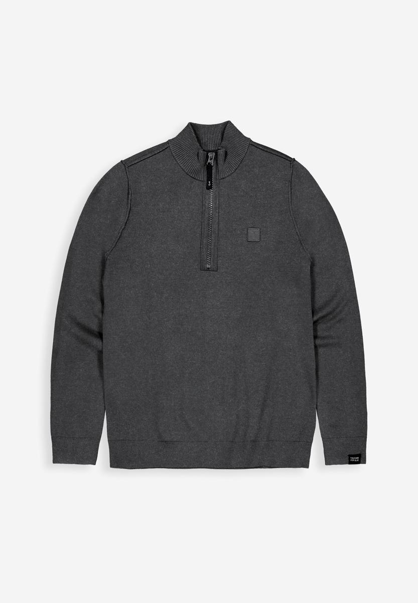 Butcher of Blue Trui Clifden Halfzip Grijs 2