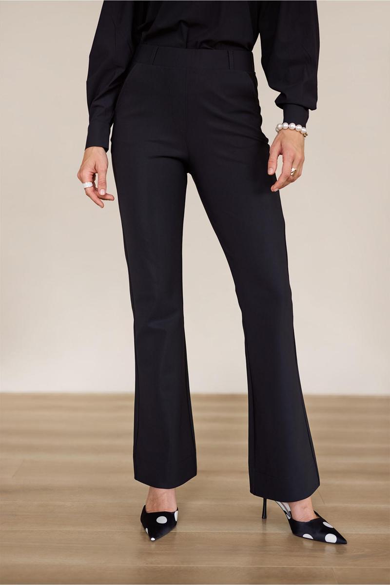 Studio Anneloes Pantalon Flair Bonded Zwart 2