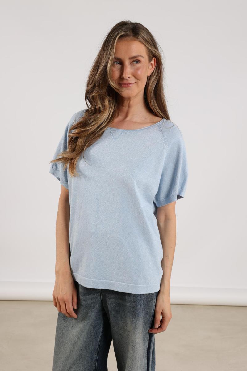 NUKUS T-Shirt Anita Lurex Blauw 3