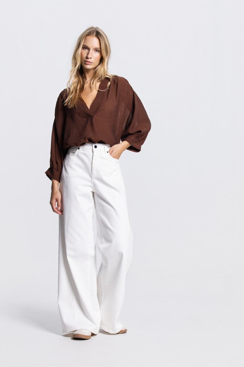 Jansen Amsterdam Blouse PEM SS26.4 Bruin 2