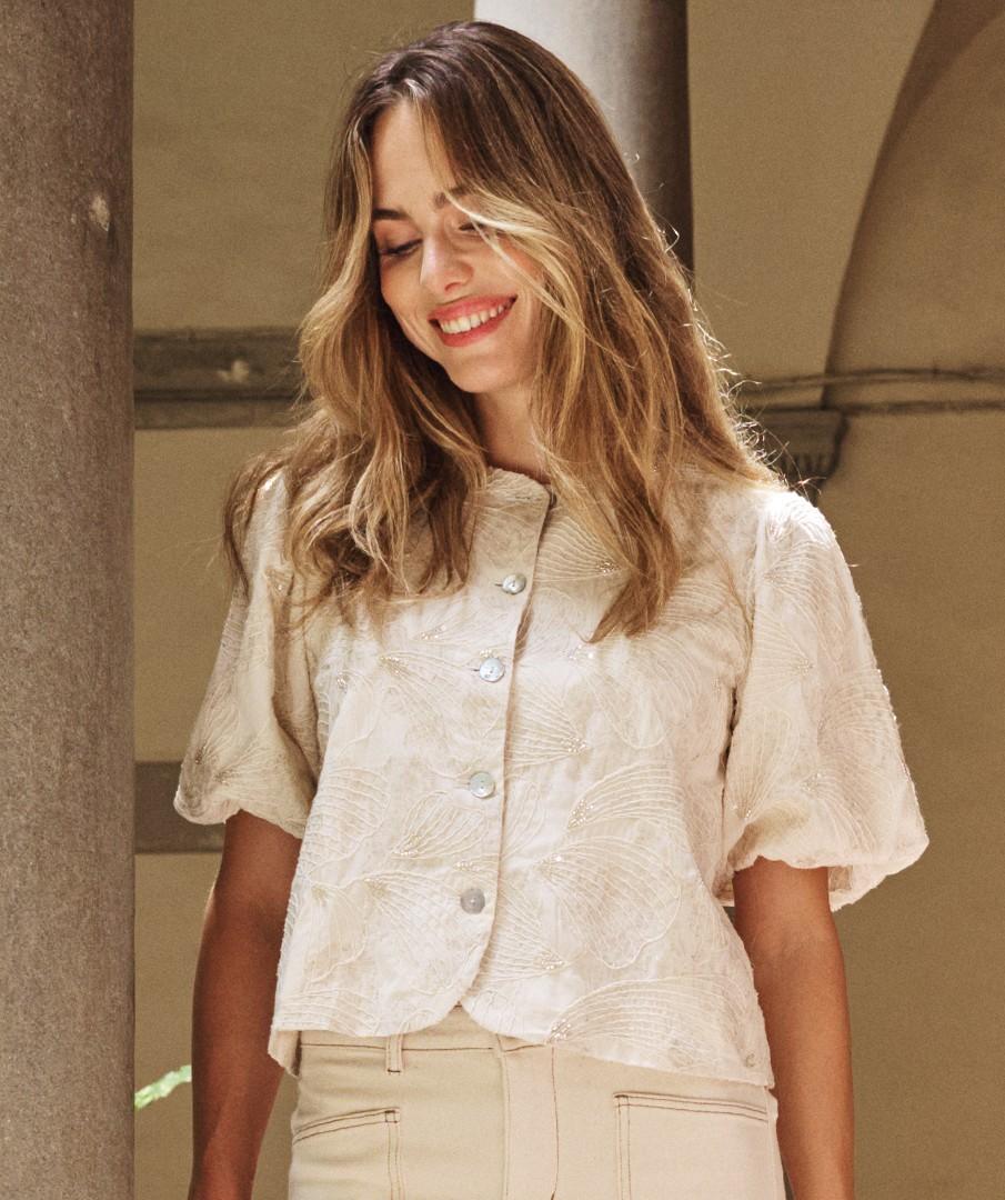 EsQualo Blouse SP26.28005 Beige 6