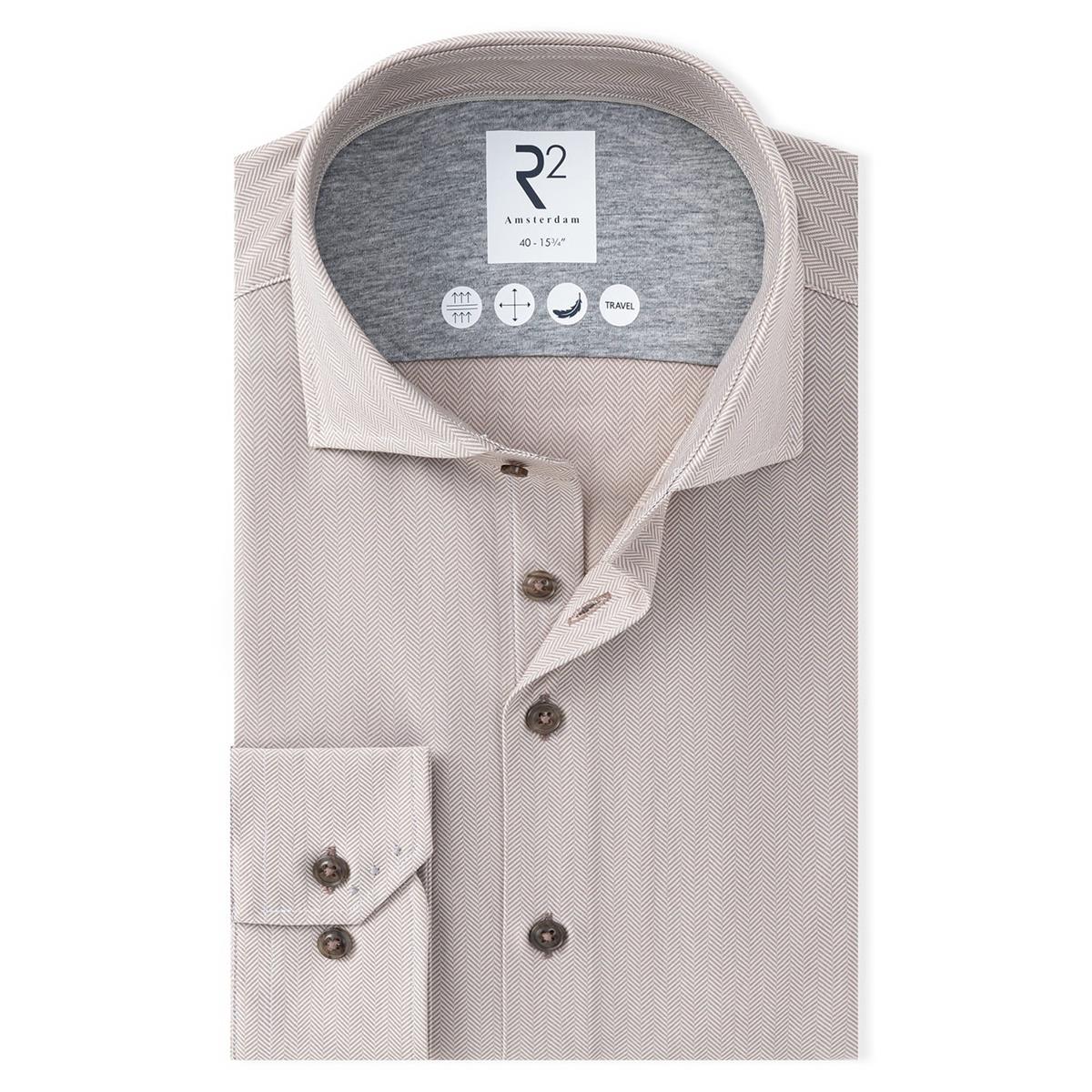 R2 Amsterdam Overhemd 134.WSP.011 Beige 1