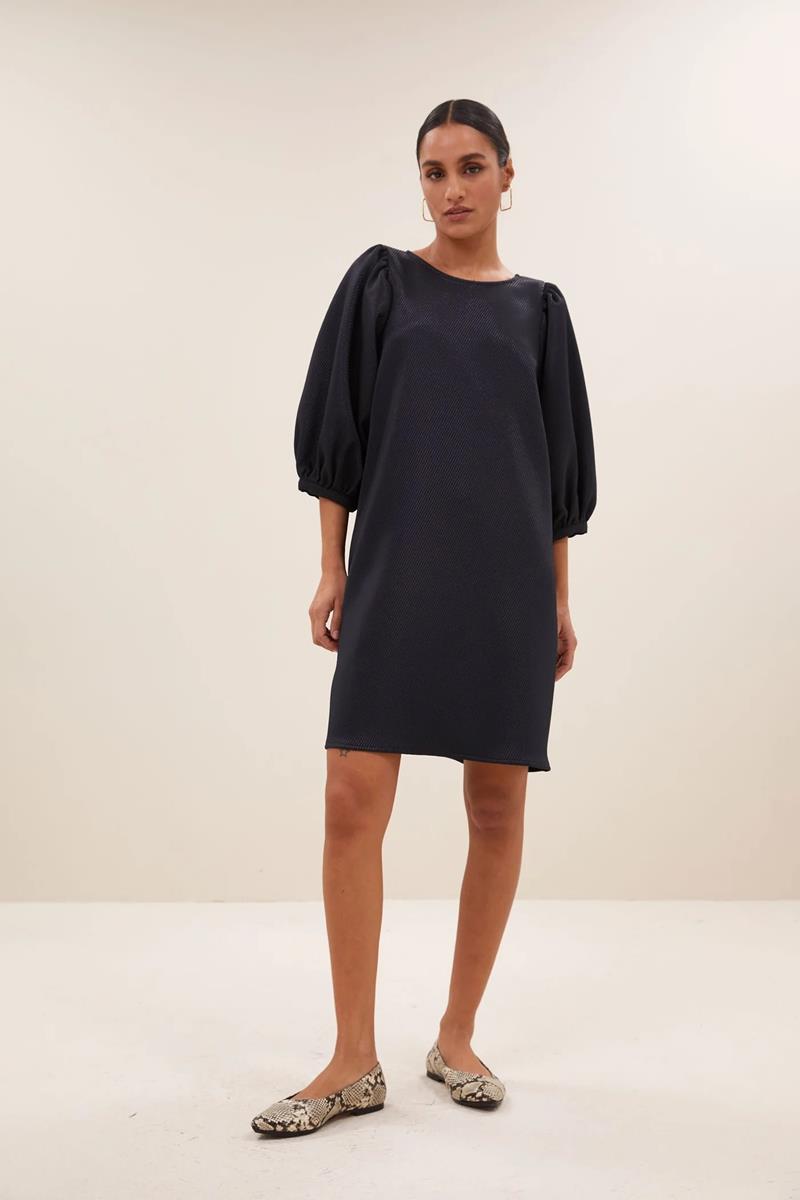 By-Bar Jurk Gigi Gloss Blauw 1