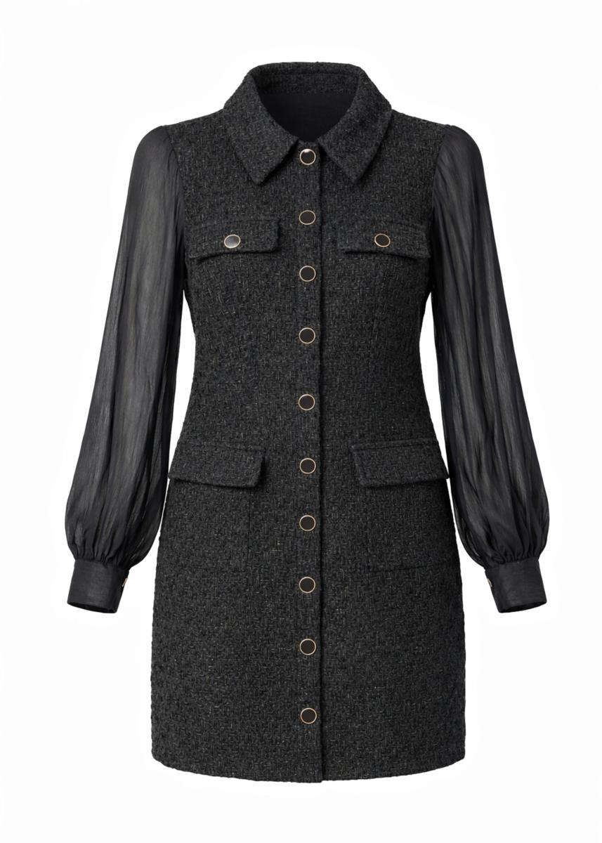 Freebird Jurk Darla Wv-Boucle-T Zwart 2