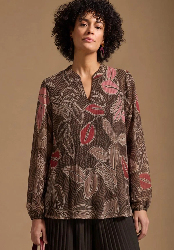 Bianca Blouse Doret Bruin 1