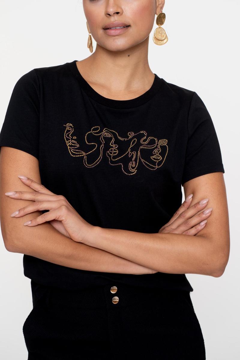 Geisha T-Shirt 52608-41 Zwart 4