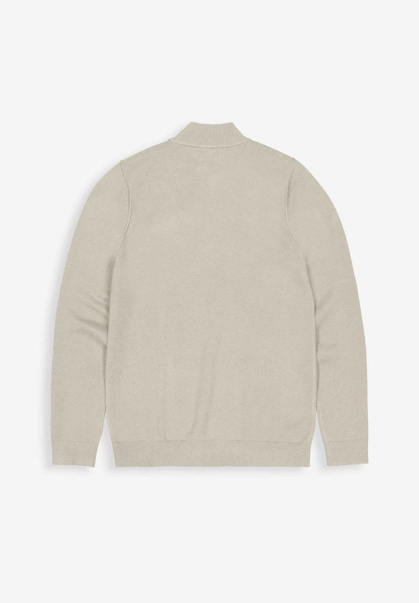 Butcher of Blue Trui Clifden Halfzip Beige 4