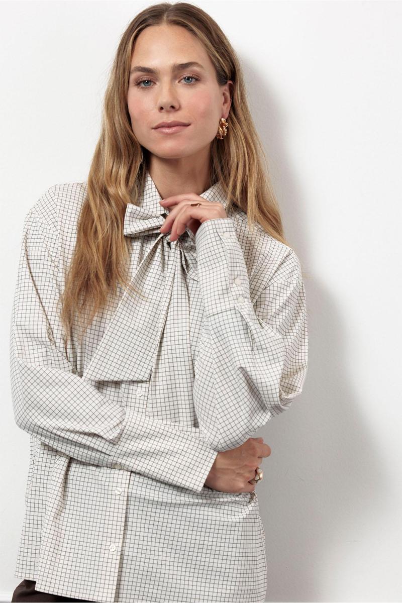 Studio Anneloes Blouse Hollis dot check Bruin 6