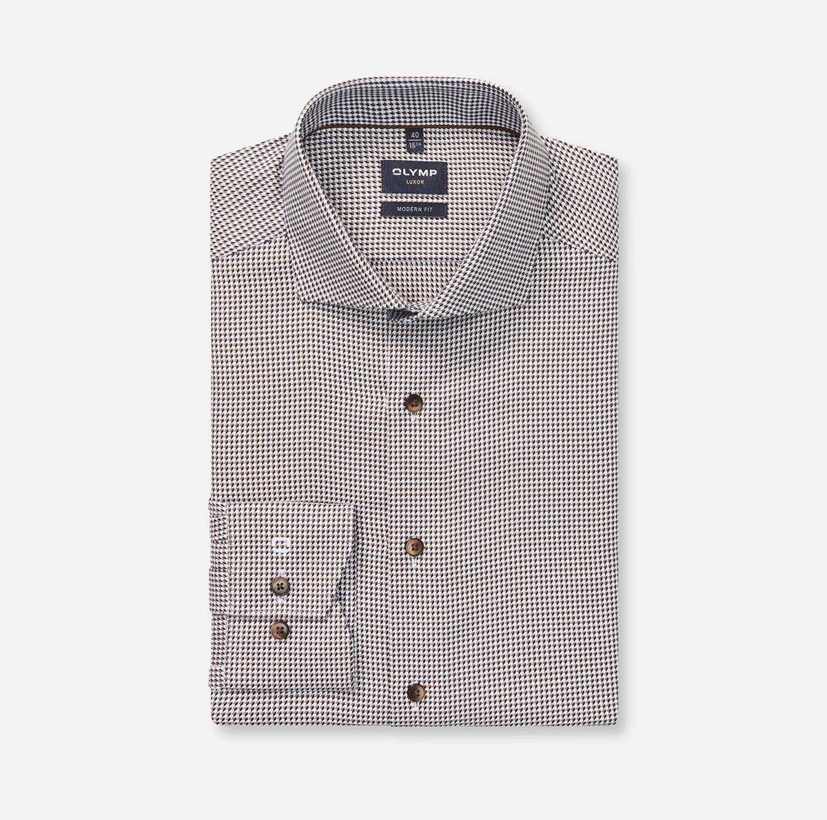 Olymp Overhemd 129284 Bruin 1