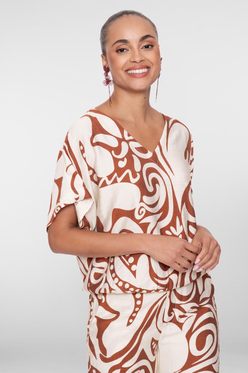 Geisha Blouse 63435-26 Bruin 6