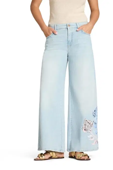 Cambio Jeans Palazzo Cropped Blauw 1