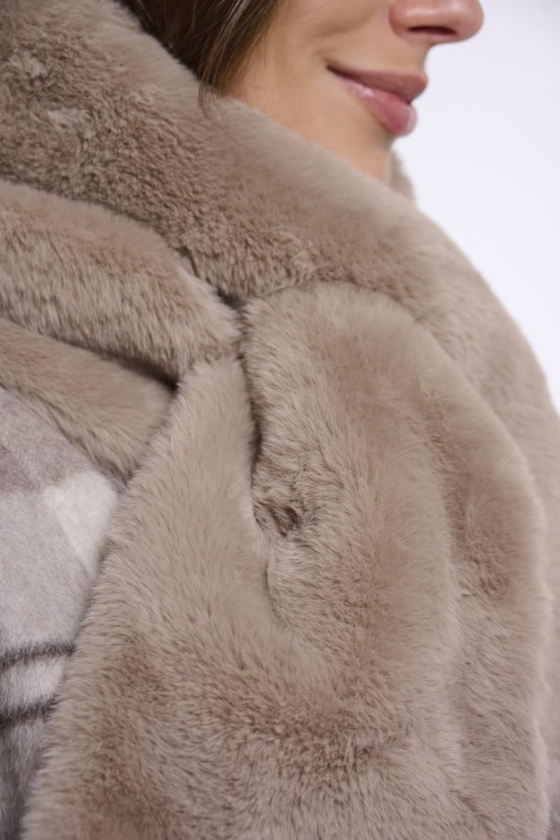 Rino & Pelle Sjaal Stip.7002612 Taupe 4