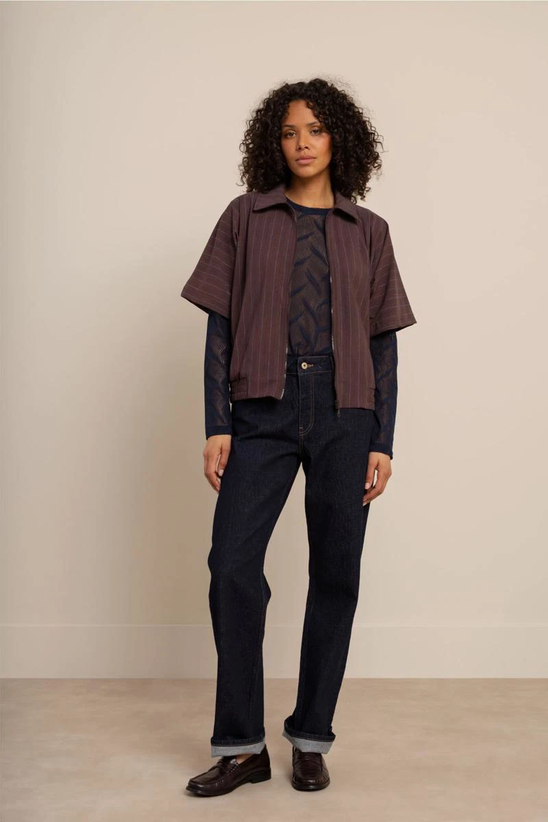 Studio Anneloes Blazer Marcella stripe j Bruin 3