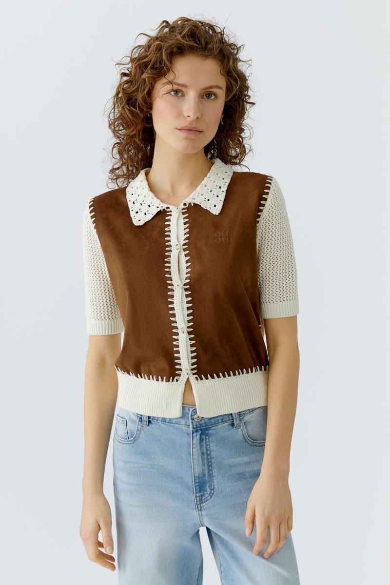 Oui Vest 0097159 Bruin 1