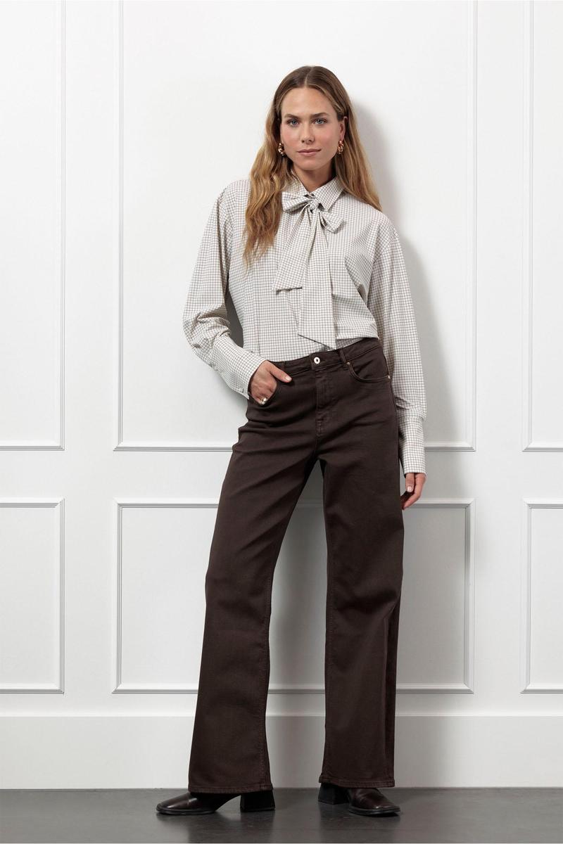 Studio Anneloes Blouse Hollis dot check Bruin 4