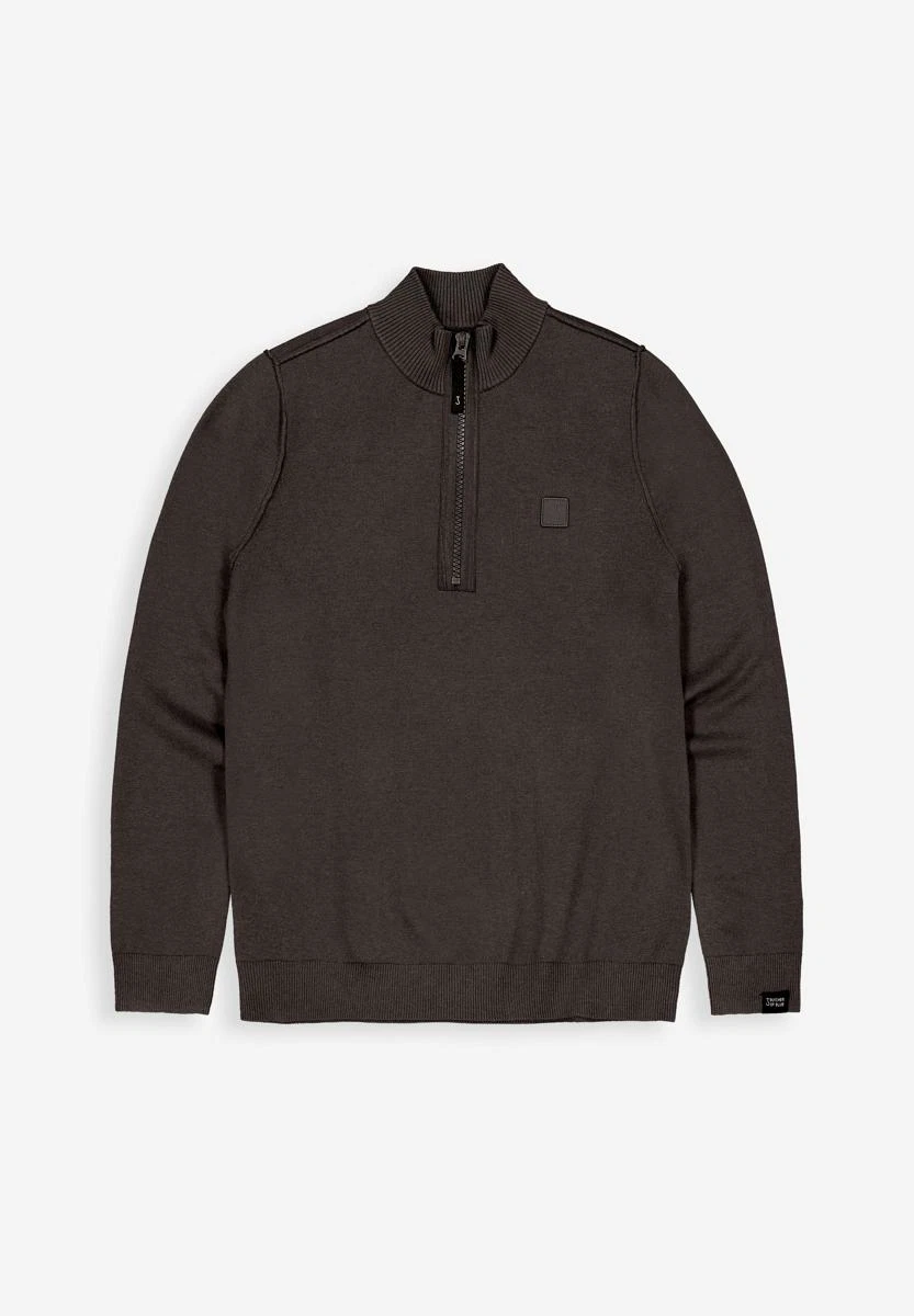 Butcher of Blue Trui Clifden Halfzip Bruin 2