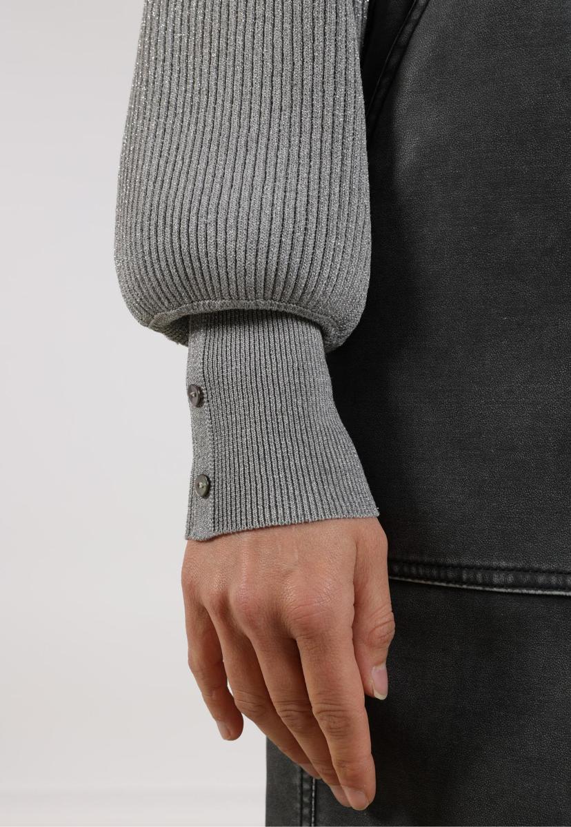 NUKUS Trui Mulberry Lurex Grijs 4